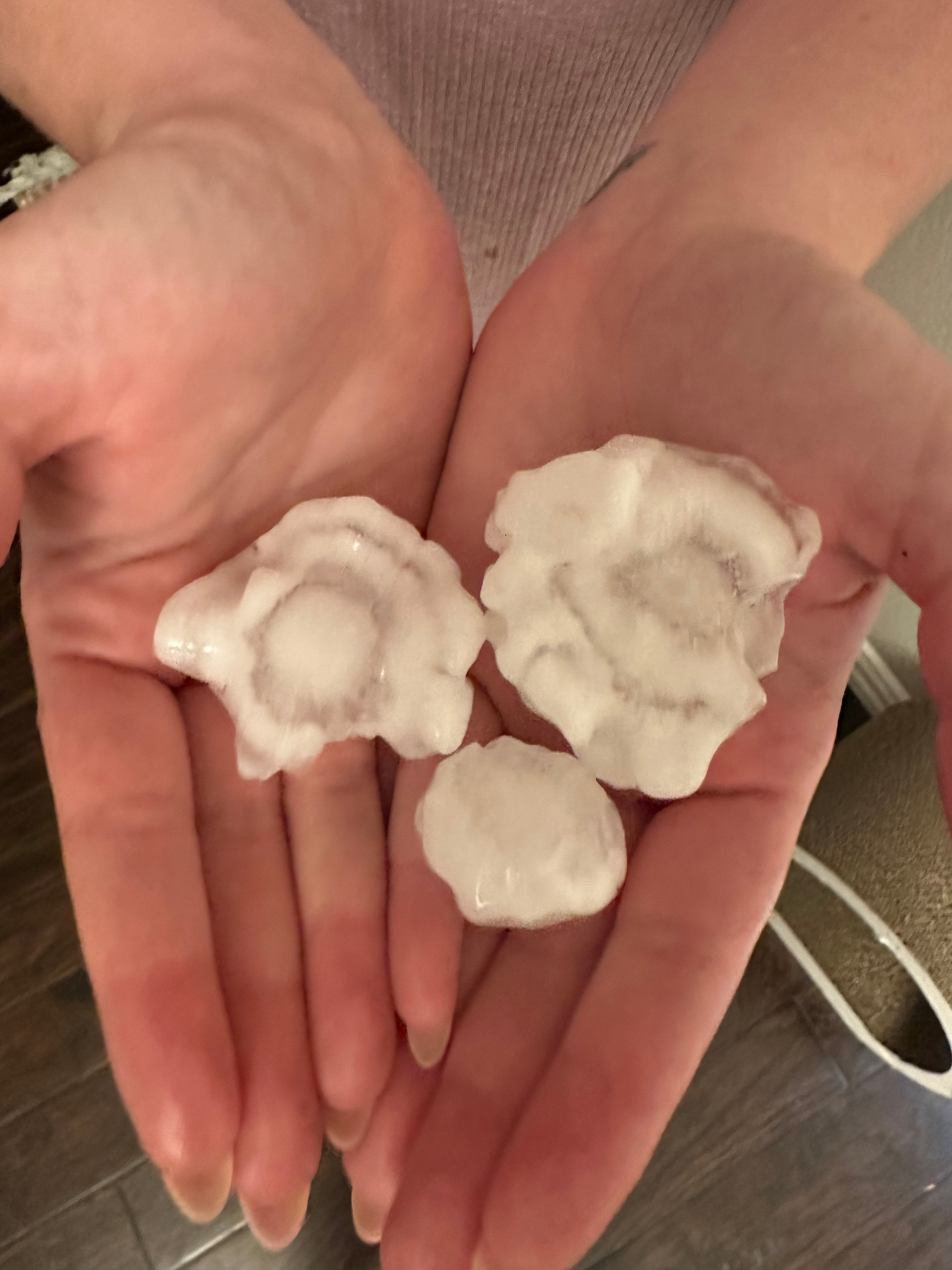 This was the hail in Lewisville on Sunday night at around 8:30pm