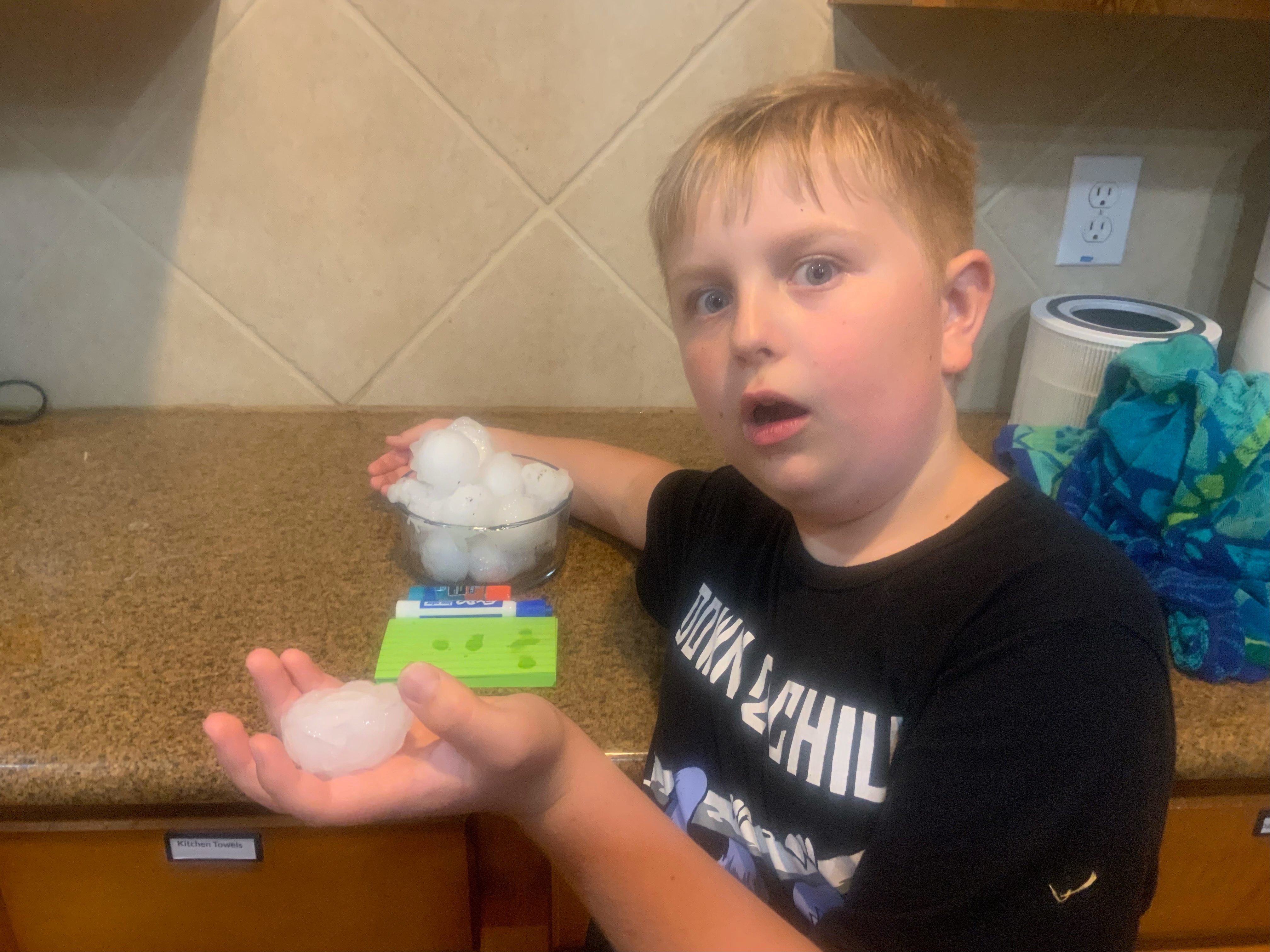 The hail came down for over ten minutes, we thought it wasn’t going to end!