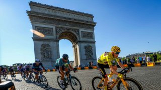 Danish Jonas Vingegaard of Jumbo-Visma pictured in action during stage 21, the final stage of the Tour de France cycling race, from Paris la Defense Arena to Paris Champs-Elysees, France, on Sunday 24 July 2022.