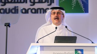 Amin H. Nasser, president and CEO of Saudi Aramco, speaks during a news conference at the Plaza Conference Center in Dhahran, Saudi Arabia November 3, 2019.