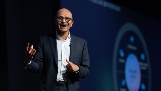 Satya Nadella, CEO of Microsoft Corp., during the company’s Ignite Spotlight event in Seoul, Nov. 15, 2022.