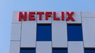 The Netflix logo is shown on one of the streaming giant’s Hollywood buildings in Los Angeles, July 12, 2023.
