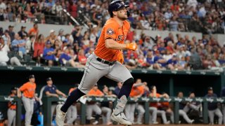 Parker Mushinski of the Houston Astros before a game against the News  Photo - Getty Images