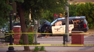A driver died after crashing into a Fort Worth Police SUV involved in a pursuit Thursday, July 6, 2023.