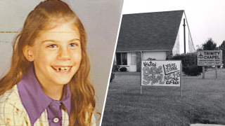 Gretchen Harrington of Marple Township, Delaware County and Trinity Christian Reformed Church as seen in 1975.