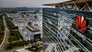 Huawei’s production campus is pictured here on April 25, 2019, in Dongguan, near Shenzhen, China.