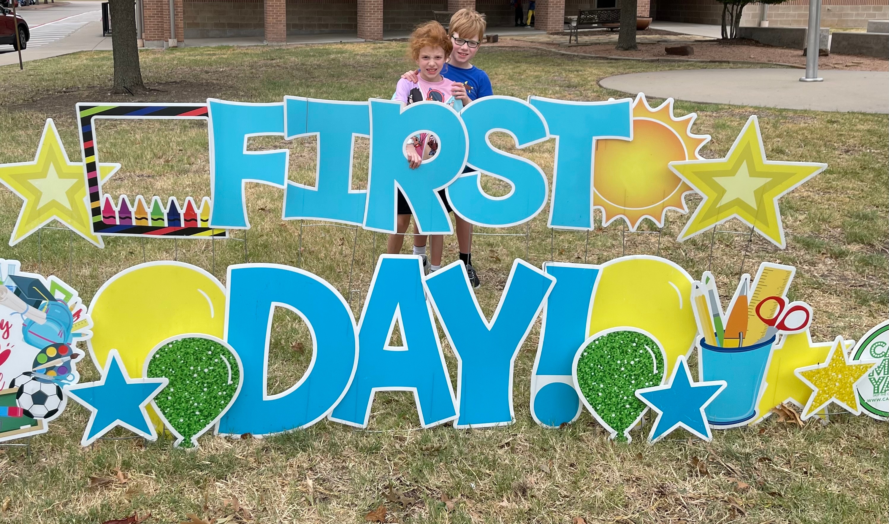Ryan and Caroline 1st day of 4th grade in Frisco.