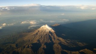 Aereal view of the Citlaltepetl volcano or Pico de Orizaba, the highest mountain in Mexico and the third highest in North America, with 5,636 metres in Veracruz State, Mexico on June 1, 2014.