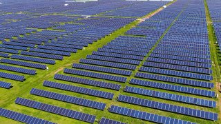 A massive solar panel farm near Austin, Texas.