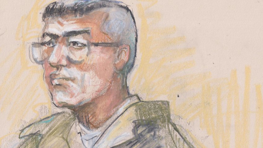 A sketch of Jinchao Wei in court on Aug. 3