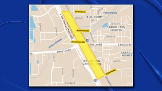 Map of downtown Carrollton under boil water notice