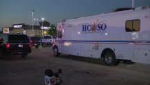 Deputies with the Harris County Sheriff's Office during a standoff, Thursday, Aug. 17, 2023.