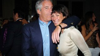 Jeffrey Epstein and Ghislaine Maxwell attend de Grisogono Sponsors The 2005 Wall Street Concert Series Benefiting Wall Street Rising, with a Performance by Rod Stewart, at Cipriani Wall Street in New York City on March 15, 2005.