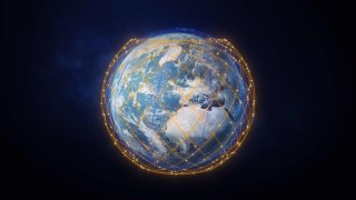 A rendering of Telesat’s low earth orbit broadband constellation.