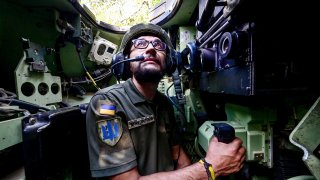 A Bradley IFV crew member of the 47th Magura Mechanized Brigade who took part in the fighting to liberate Robotyne village from Russian invaders, in southeastern Ukraine.