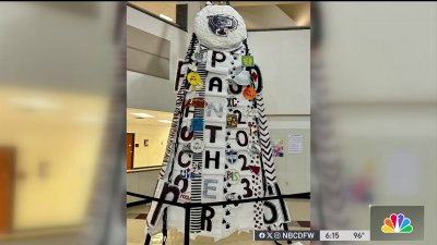 Students in Princeton take massive homecoming mum to new heights