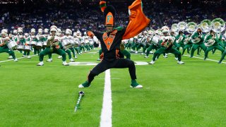 The Florida A&M University Marching 100 band performs during the 2023 National Battle of the Bands, a showcase for HBCU marching bands at NRG Stadium Saturday, Aug. 26, 2023, in Houston.