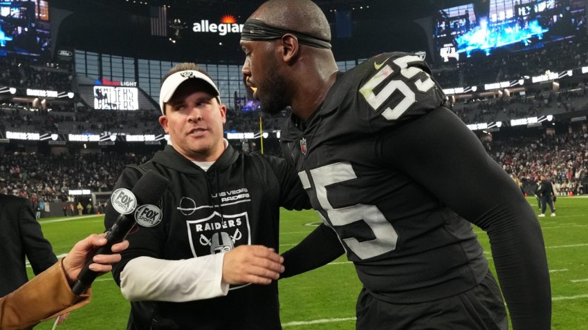 Josh McDaniels and Chandler Jones