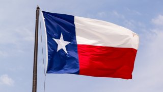 Texas flag blowing in the wind