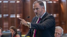 Defense attorney Mitch Little questions Mark Penley in the Ken Paxton impeachment trial, Monday, Sept. 11, 2023.