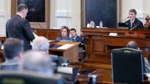 Defense attorney Mitch Little questions witness Mark Penley in the Ken Paxton impeachment trial, Monday, Sept. 11, 2023.