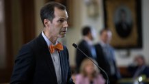 Prosecutor Mark Donnelly questions witness Greg Cox on Day 5 of the Ken Paxton impeachment trial in Austin, Texas, Monday, Sept. 11, 2023.