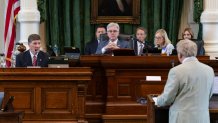 Witness Mark Penley is questioned by prosecutor Rusty Hardin in the Ken Paxton impeachment trial on Monday, Sept. 11, 2023.