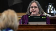 Witness Katherine Cary testifies in the Ken Paxton impeachment trial on Monday, Sept. 11, 2023.