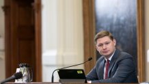 Witness Andrew Wicker testifies on Day 7 of the Ken Paxton impeachment trial in Austin, Texas, Wednesday, Sept. 13, 2023.