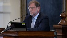 Whistleblower Darren McCarty testifies in the Ken Paxton impeachment trial, Tuesday, Sept. 12, 2023, in Austin, Texas.