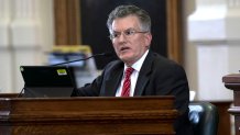 Witness Greg Cox testifies on Day 5 of the Ken Paxton impeachment trial in Austin, Texas, Monday, Sept. 11, 2023.