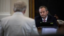 Whistleblower James Brickman testifies on Day 7 of the Ken Paxton impeachment hearing in Austin, Texas, Wednesday, Sept. 13, 2023.