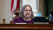 Witness Katherine Cary testifies in the Ken Paxton impeachment trial on Monday, Sept. 11, 2023.