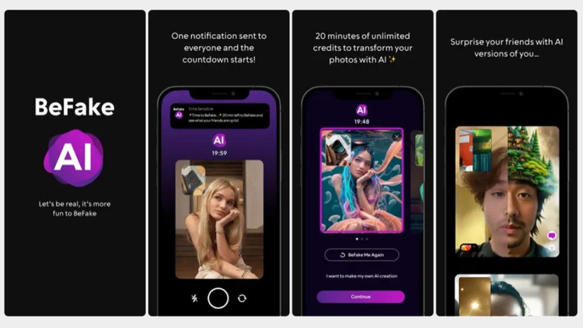 The new BeReal? BeFake lets users edit photos using AI