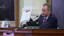 Whistleblower James Blake Brickman testifies in the Ken Paxton impeachment trial, Wedensday, Sept. 13, 2023.