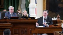 Defense attorney Dan Cogdell delivers closing arguments in suspended Texas Attorney General Ken Paxton's impeachment trial, Friday, Sept. 15, 2023. in Austin, Texas.