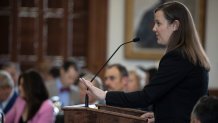 Defense attorney Allison questions witness Justin Gordon on Day 8 of the Ken Paxton impeachment trial, Thursday, Sept. 14, 2023, in Austin, Texas.