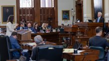 Austin Kinghorn is questioned by prosecutor Erin Epley on Day 8 of the Ken Paxton impeachment trial, Thursday, Sept. 14, 2023, in Austin, Texas.