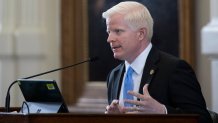 Austin Kinghorn testifies on Day 8 of the Ken Paxton impeachment trial, Thursday, Sept. 14, 2023, in Austin, Texas.