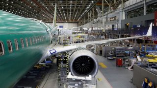 Boeing’s new 737 MAX-9 is pictured under construction at their production facility in Renton, Washington, Feb. 13, 2017.