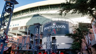 PHOENIX, AZ – OCTOBER 11: A general view outside the stadium prior to Game 3 of the Division Series between the Los Angeles Dodgers and the Arizona Diamondbacks at Chase Field on Wednesday, October 11, 2023 in Phoenix, Arizona. (Photo by Chris Coduto/MLB Photos via Getty Images)