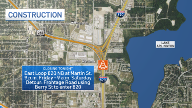 Loop 820 Sign Part of I-820 closing in Fort Worth Friday night – NBC 5 Dallas-Fort Worth