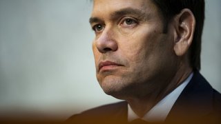 Senator Marco Rubio, a Republican from Florida and ranking member of the Senate Intelligence Committee, during a hearing in Washington, D.C., on March 8, 2023.