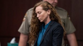 Kaitlin Armstrong enters the courtroom to hear the verdict on her murder trial at the Blackwell-Thurman Criminal Justice Center on Thursday, Nov. 16, 2023, in Austin, Texas. A Texas jury on Thursday convicted a woman of murder in the May 2022 shooting death of rising professional cyclist Anna Moriah Wilson in a case that led investigators on a 43-day international search for the killer. Armstrong, 35, faces up to life in prison when she is sentenced later Thursday.