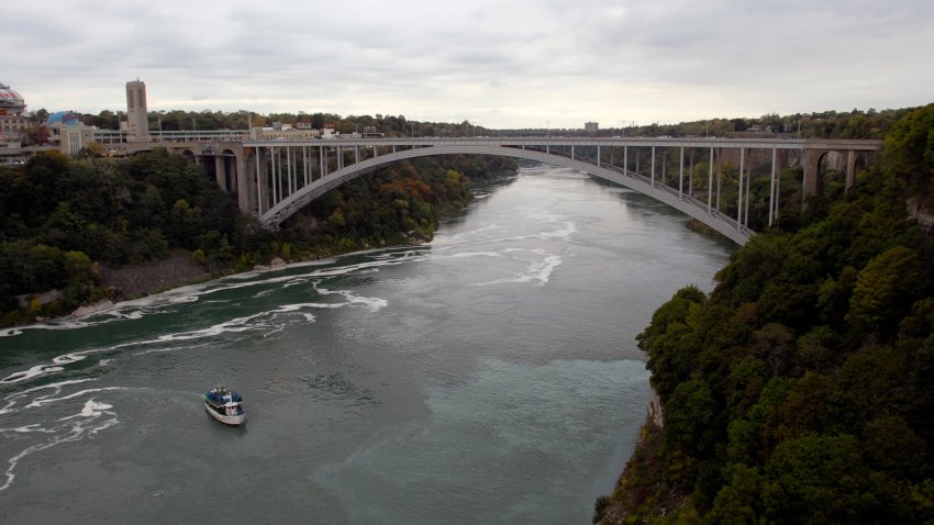 Rainbow Bridge connecting Niagara Falls, USA to Niagara Falls, Canada