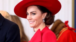 Catherine, Princess of Wales, attends a ceremonial welcome for The President and the First Lady of the Republic of Korea at Horse Guards Parade on Nov. 21, 2023, in London, England.