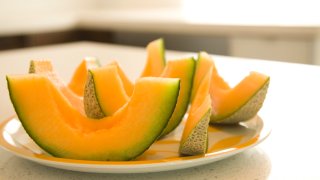 Plate of cantaloupe