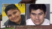 An AMBER Alert is issued for Ian Aguilar, left, who is believed to be with his father, Juan Aguilar-Cano, right. Law enforcement sources tell NBC 5 the boy's father is suspected of killing his mother.