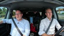David Zipper, left, talks with NBC 5's Scott Friedman, right.