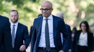 Microsoft CEO Satya Nadella arrives at federal court in Washington on Oct. 2, 2023.
